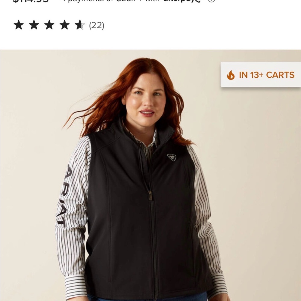 Ariat Black Women's Softshell Vest with Logo